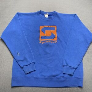 Vintage Syracuse Orange Sweatshirt Crewneck Mens Large Blue‎ NCAA Basketball 90s
